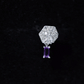Pendiente de Cartílago Colgante con Amatista Baguette y Diamante