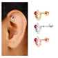 Round Ruby and Diamond Circle Helix Earring