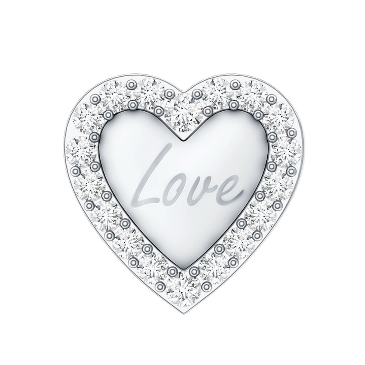 Certified Moissanite Love Heart Earring for Helix Piercing