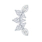Marquise and Round Cut Moissanite Curved Leaf Helix Earring