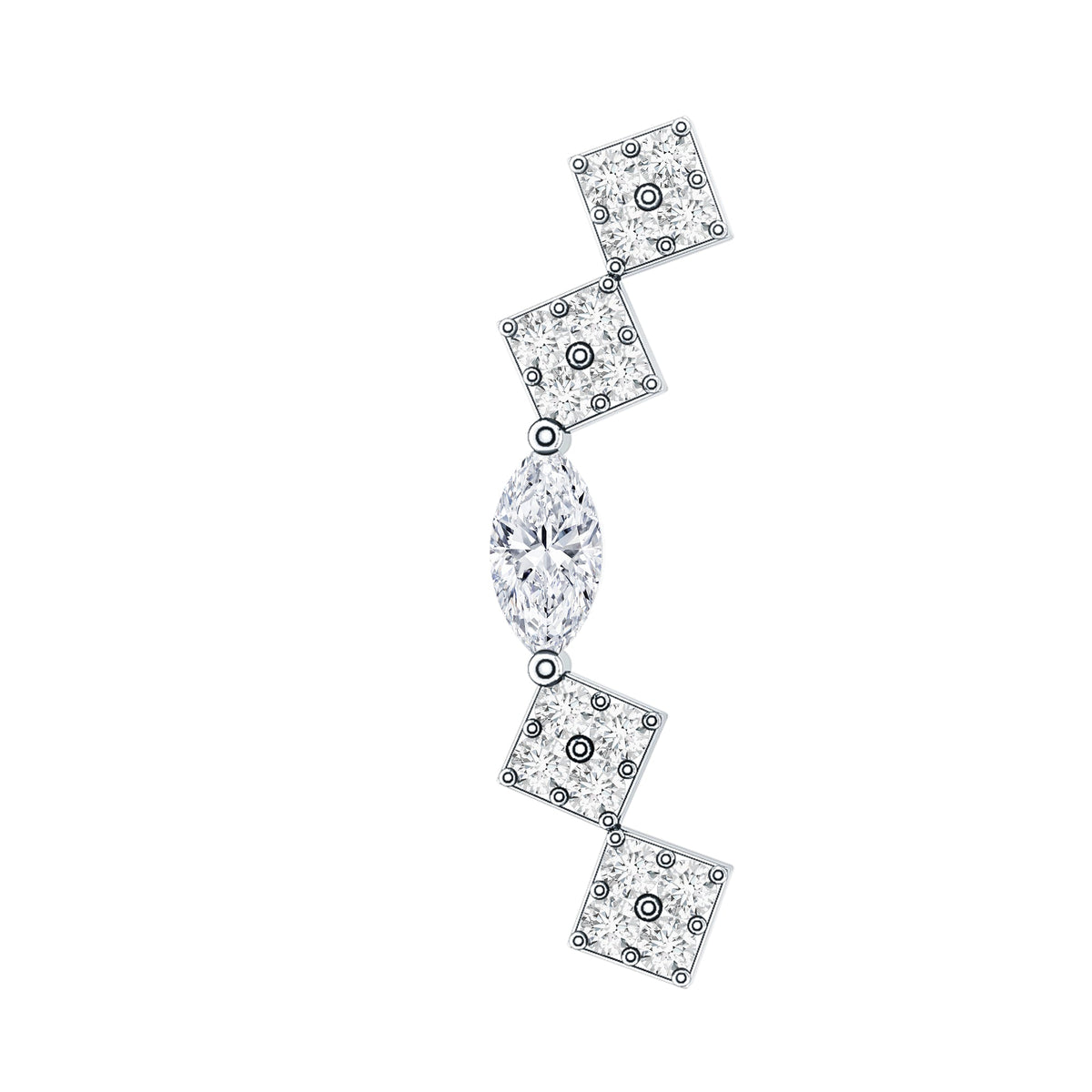 Certified Moissanite Curved Helix Piercing Earring