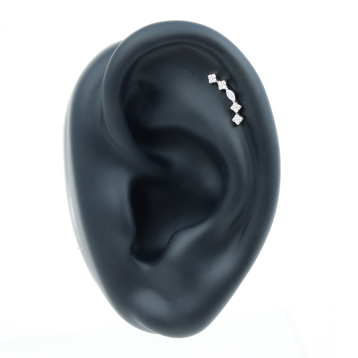 Certified Moissanite Curved Helix Piercing Earring