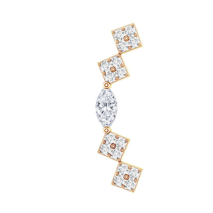 Certified Moissanite Curved Helix Piercing Earring