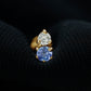 Round Cut Tanzanite Diamond Two Stone Conch Earring