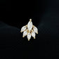Marquise Moissanite Cluster Leaf Earring for Cartilage Piercing