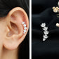 Marquise and Round Moissanite Leaf Helix Earring