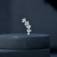 Marquise and Round Moissanite Leaf Helix Earring