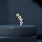 Marquise and Round Moissanite Leaf Helix Earring