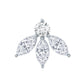 Marquise Shape Diamond Leaf Earring for Helix Piercing