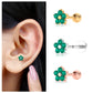 Natural Green Emerald Flower Conch Earring