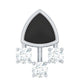 Genuine Diamond and Black Enamel Unique Tragus Earring