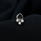 Genuine Diamond and Black Enamel Unique Tragus Earring
