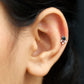 Genuine Diamond and Black Enamel Unique Tragus Earring