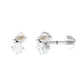Tiny Freshwater Pearl and Diamond Two Stone Tragus Earring