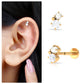 Tiny Freshwater Pearl and Diamond Two Stone Tragus Earring