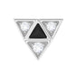 Round Diamond Triangle Cartilage Earring with Black Enamel