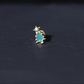 Real Diamond Green Enamel Christmas Tree Cartilage Earring