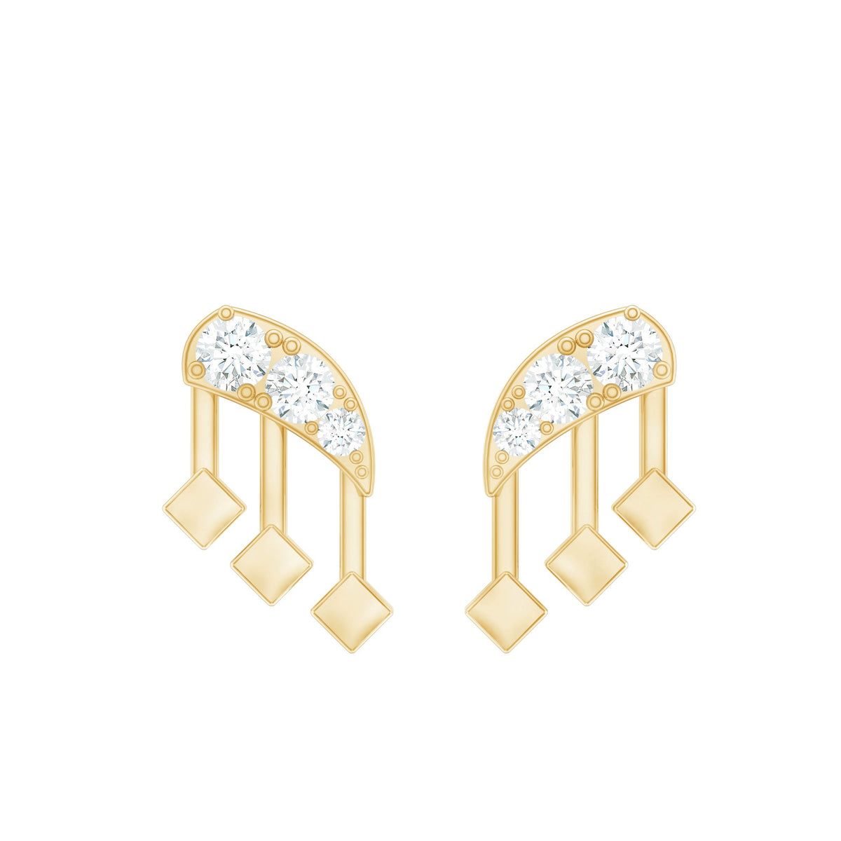 Real Diamond Music Note Earring for Cartilage Piercing