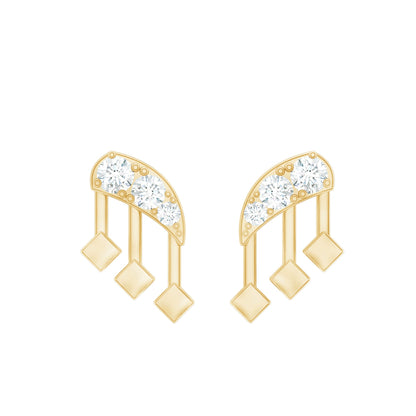 Real Diamond Music Note Earring for Cartilage Piercing