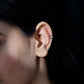 Lab Created Ruby and Created Emerald Wreath Helix Earring