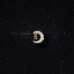 Natural Ruby and Lab Diamond Crescent Moon Helix Earring
