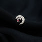 Natural Ruby and Lab Diamond Crescent Moon Helix Earring