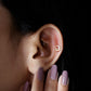 Moissanite Moon and Star Cartilage Earring