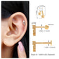 Round Diamond Solitaire Star Cartilage Earring