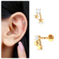 Round Diamond Solitaire Star Cartilage Earring