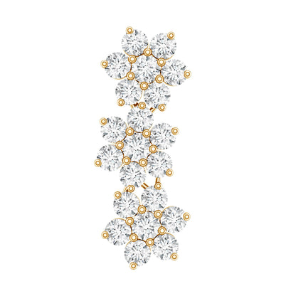 Certified Moissanite Flower Ear Crawler Earring for Women