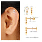 Round Bezel Set Moissanite Drop Earring for Helix Piercing
