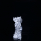 Round Cut Moissanite Owl Earring for Cartilage Piercing