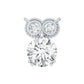 Round Cut Moissanite Owl Earring for Cartilage Piercing