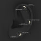 Moissanite Crescent Moon Helix Earring for Women