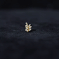 Natural Diamond Olive Leaf Earring for Cartilage Piercing