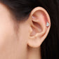 Natural Diamond Olive Leaf Earring for Cartilage Piercing