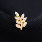 Natural Diamond Olive Leaf Earring for Cartilage Piercing