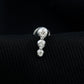 Natural Round Diamond Three Stone Tragus Earring