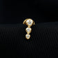 Natural Round Diamond Three Stone Tragus Earring