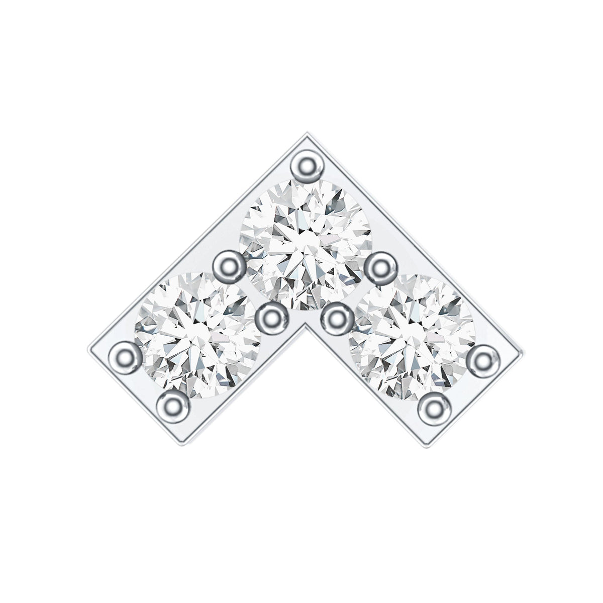 Round Moissanite Chevron Tragus Earring for Women