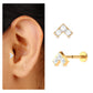 Round Moissanite Chevron Tragus Earring for Women