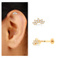 Natural Round Diamond Flower Earring for Helix Piercing