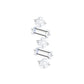 Baguette and Round Moissanite Ear Crawler Earring