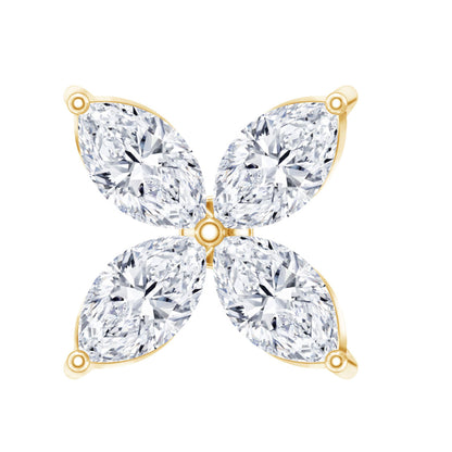 Marquise Cut Moissanite Flower Cartilage Earring
