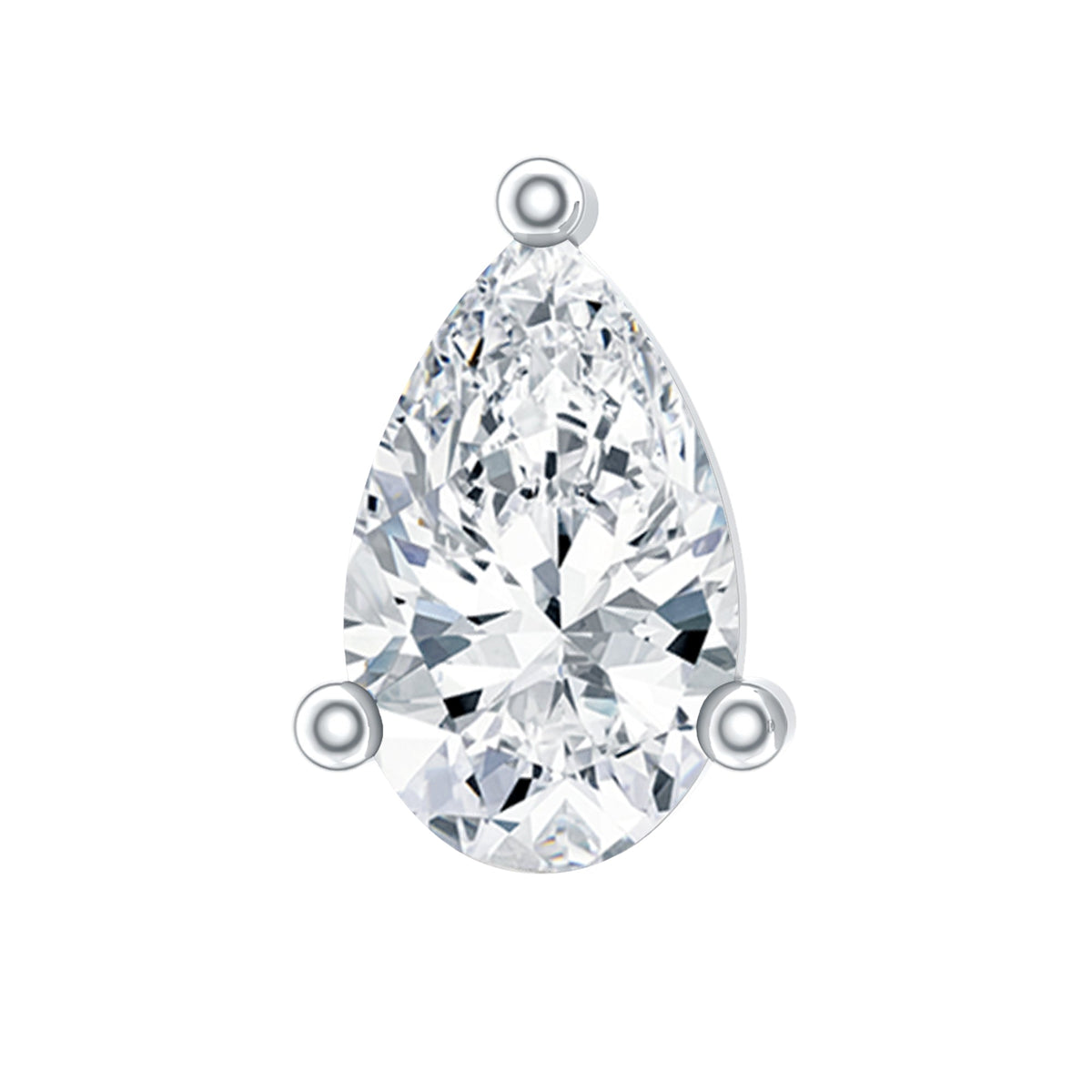 Pear Shape Moissanite Solitaire Conch Earring