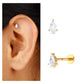 Pear Shape Moissanite Solitaire Conch Earring