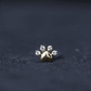 Round Moissanite Heart Paw Earring for Helix Piercing