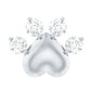 Round Moissanite Heart Paw Earring for Helix Piercing