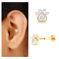 Round and Heart Shape Moissanite Paw Helix Earring
