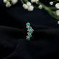Natural Emerald Curved Climber Earring for Helix Piercing